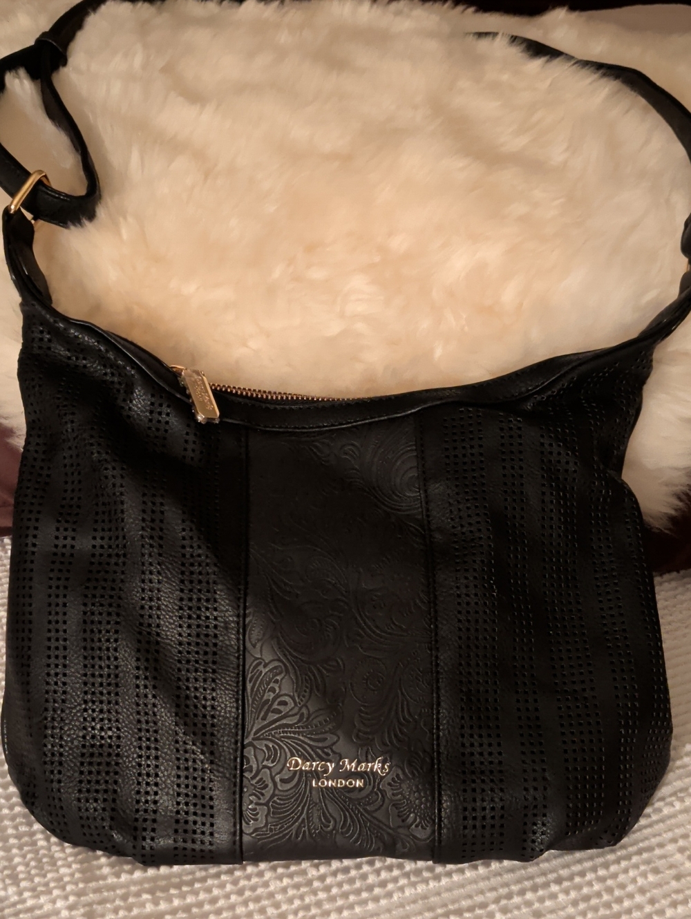 Darcy Marks London Black Perforated Shoulder Bag
